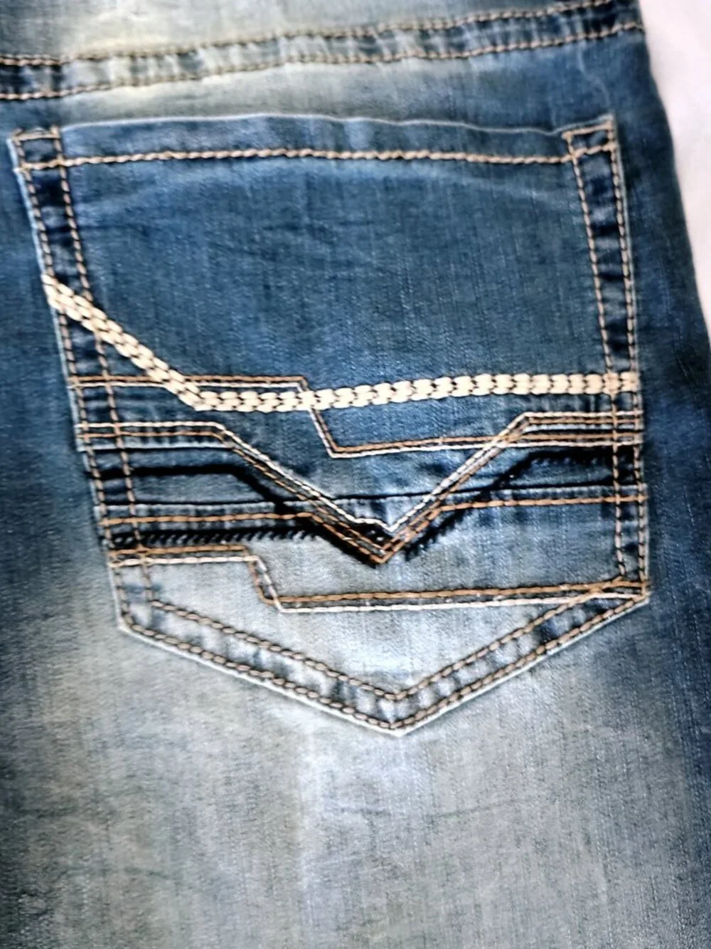 NWT Mens Nation of Saints Color Blue Size 34x32 Original Boot Cut Distressed Jea